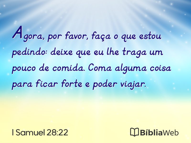 I Samuel 28:22 em imagem para compartilhar