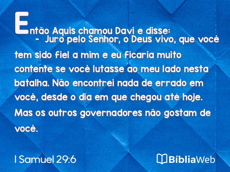 I Samuel 29:6 em imagem para compartilhar