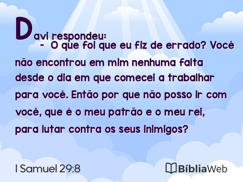 I Samuel 29:8 em imagem para compartilhar