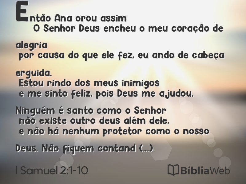 I Samuel 2:1-10 em imagem para compartilhar