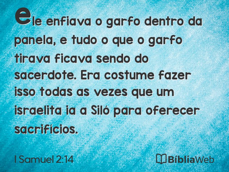 I Samuel 2:14 em imagem para compartilhar