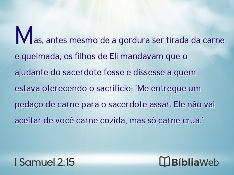 I Samuel 2:15 em imagem para compartilhar