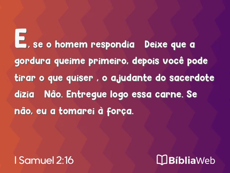 I Samuel 2:16 em imagem para compartilhar