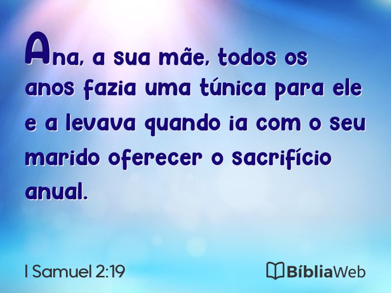 I Samuel 2:19 em imagem para compartilhar