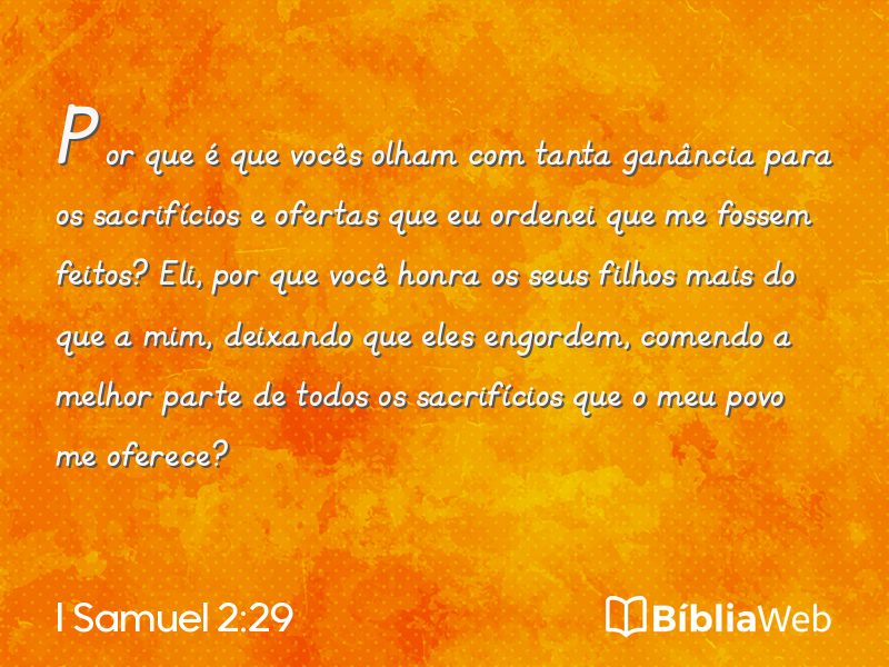 I Samuel 2:29 em imagem para compartilhar