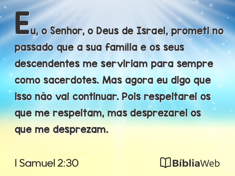 I Samuel 2:30 em imagem para compartilhar