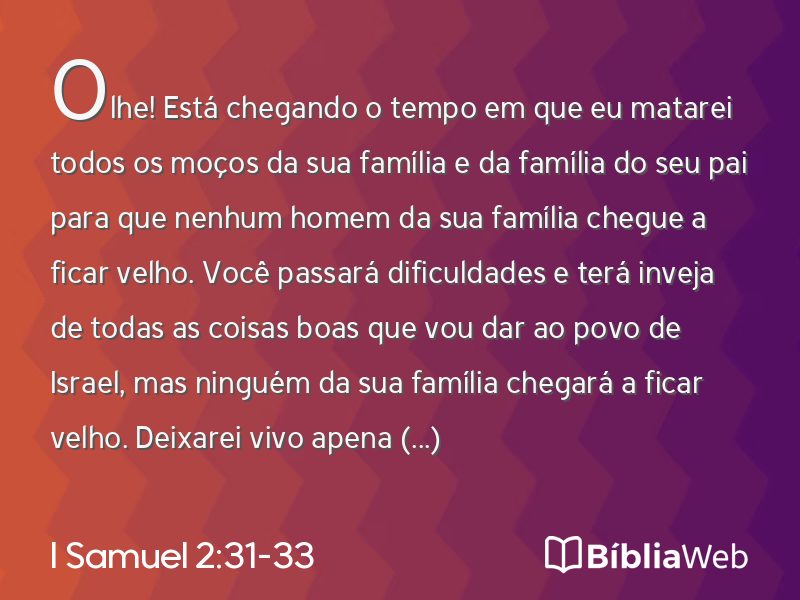I Samuel 2:31-33 em imagem para compartilhar