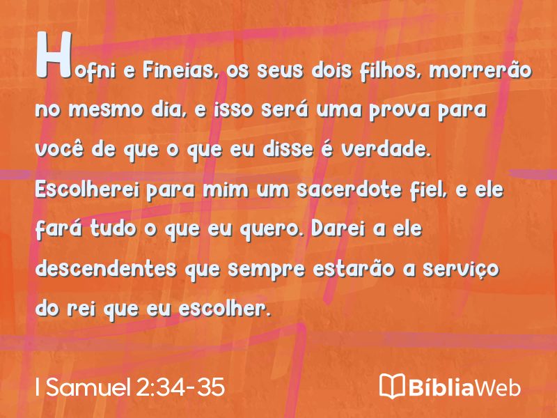 I Samuel 2:34-35 em imagem para compartilhar
