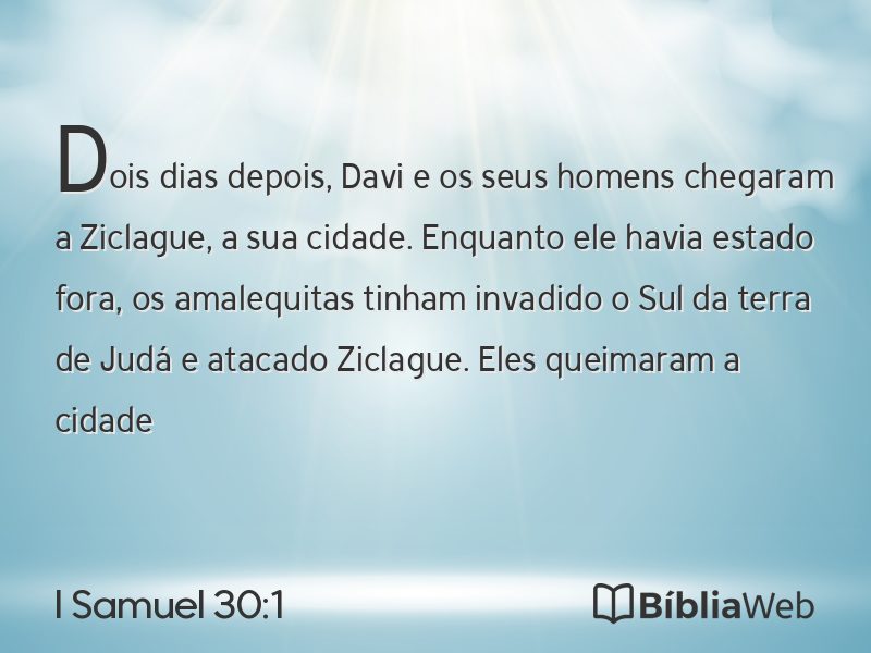 I Samuel 30:1 em imagem para compartilhar