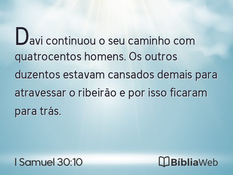 I Samuel 30:10 em imagem para compartilhar