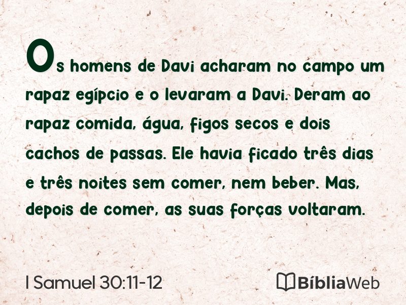 I Samuel 30:11-12 em imagem para compartilhar