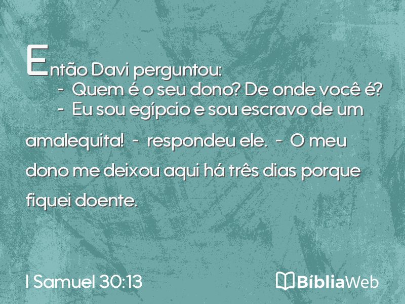 I Samuel 30:13 em imagem para compartilhar