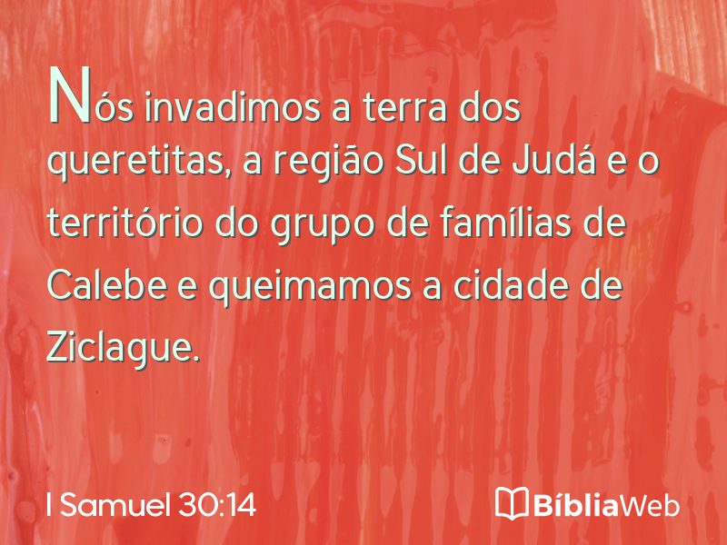 I Samuel 30:14 em imagem para compartilhar