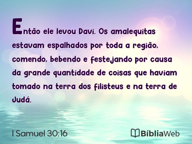 I Samuel 30:16 em imagem para compartilhar