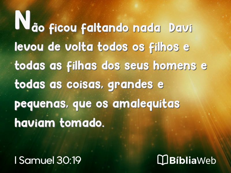 I Samuel 30:19 em imagem para compartilhar