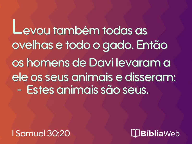 I Samuel 30:20 em imagem para compartilhar