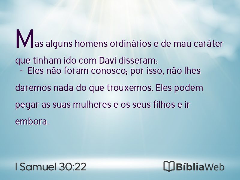 I Samuel 30:22 em imagem para compartilhar