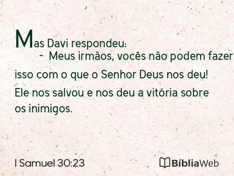 I Samuel 30:23 em imagem para compartilhar
