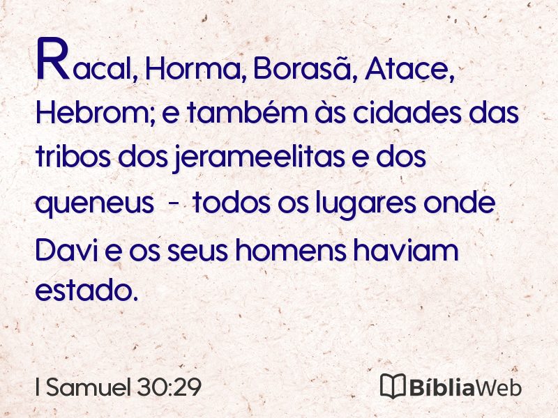 I Samuel 30:29 em imagem para compartilhar