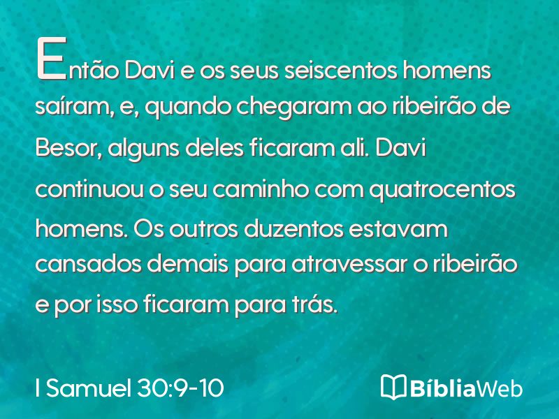 I Samuel 30:9-10 em imagem para compartilhar