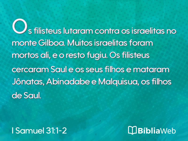 I Samuel 31:1-2 em imagem para compartilhar