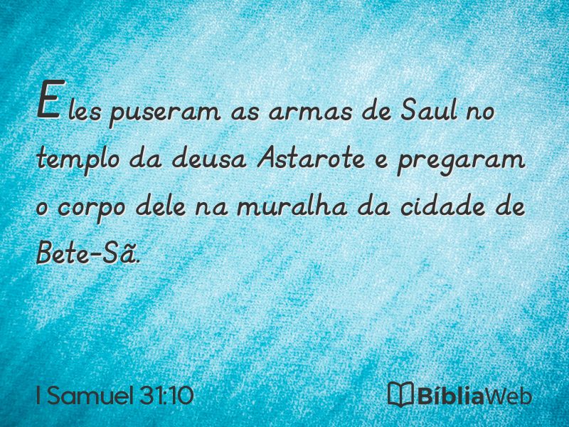 I Samuel 31:10 em imagem para compartilhar