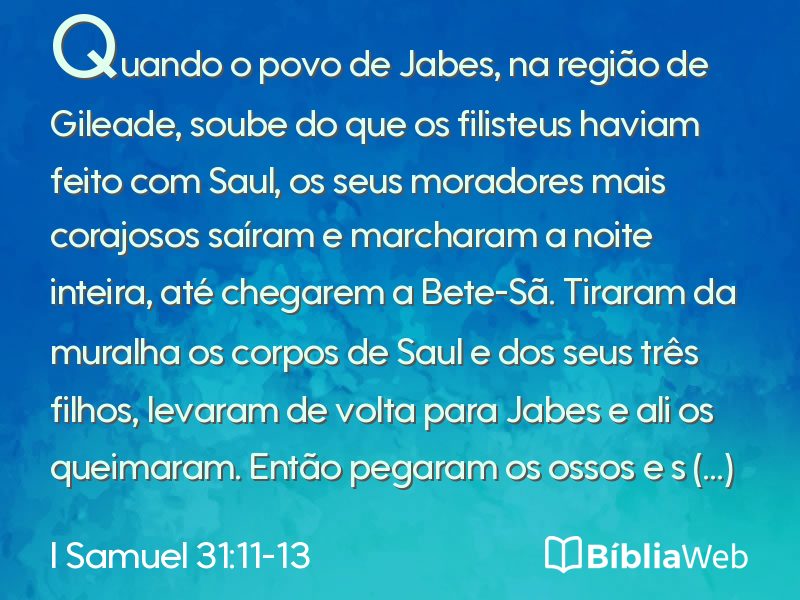 I Samuel 31:11-13 em imagem para compartilhar