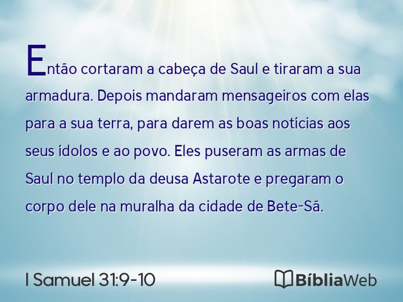 I Samuel 31:9-10 em imagem para compartilhar