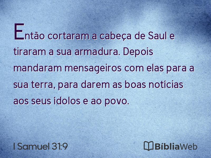 I Samuel 31:9 em imagem para compartilhar