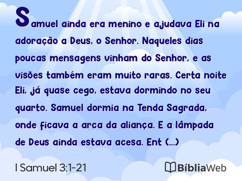 I Samuel 3:1-21 em imagem para compartilhar