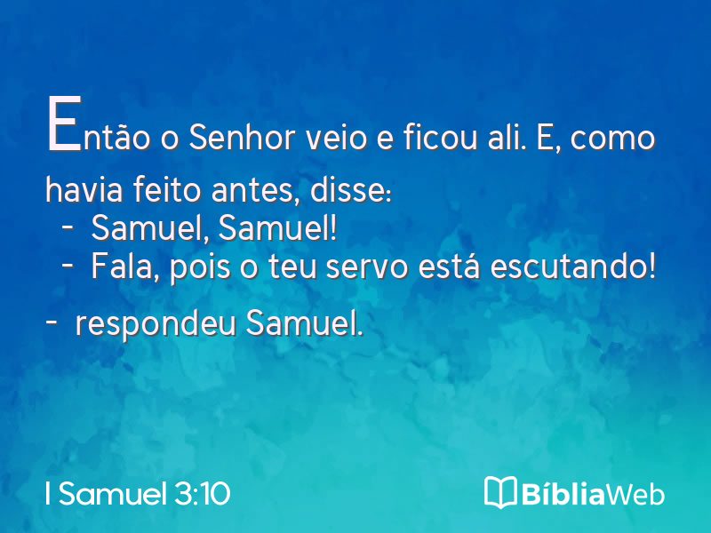 I Samuel 3:10 em imagem para compartilhar