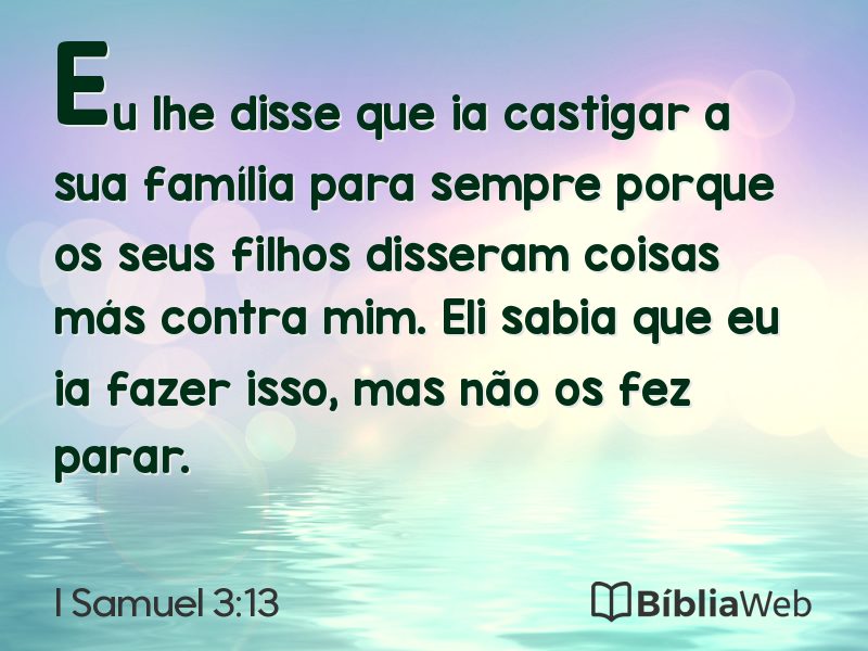 I Samuel 3:13 em imagem para compartilhar