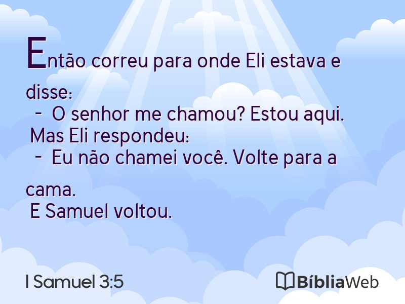 I Samuel 3:5 em imagem para compartilhar