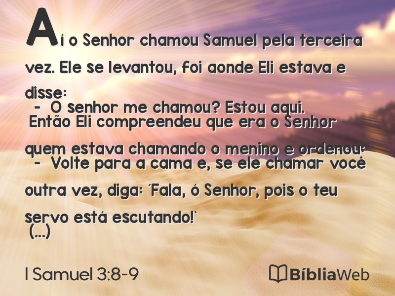 I Samuel 3:8-9 em imagem para compartilhar