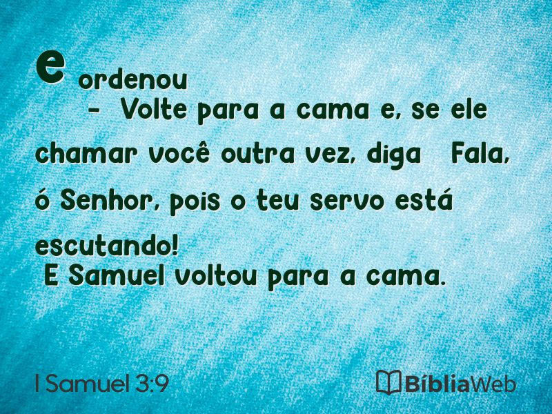 I Samuel 3:9 em imagem para compartilhar
