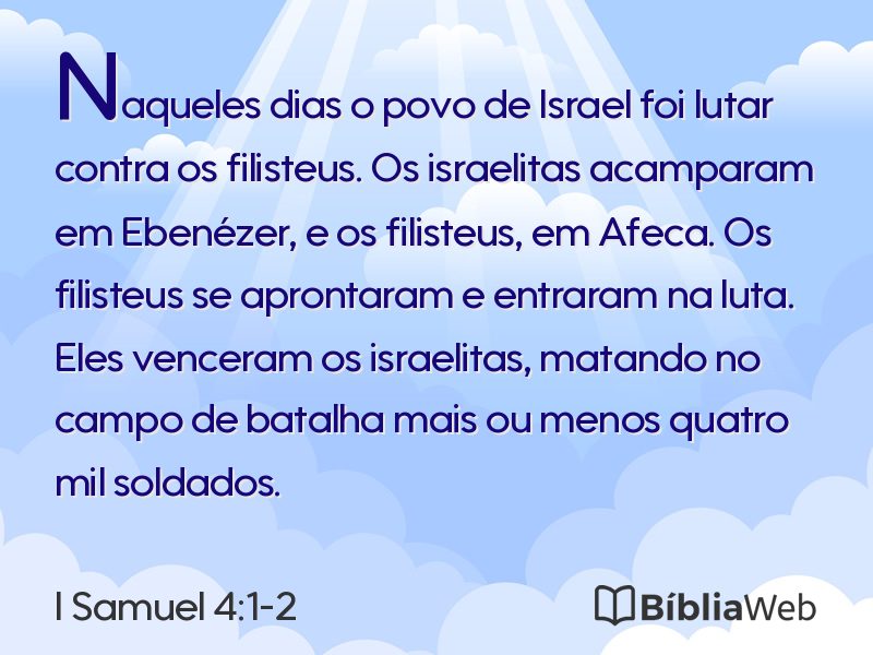 I Samuel 4:1-2 em imagem para compartilhar