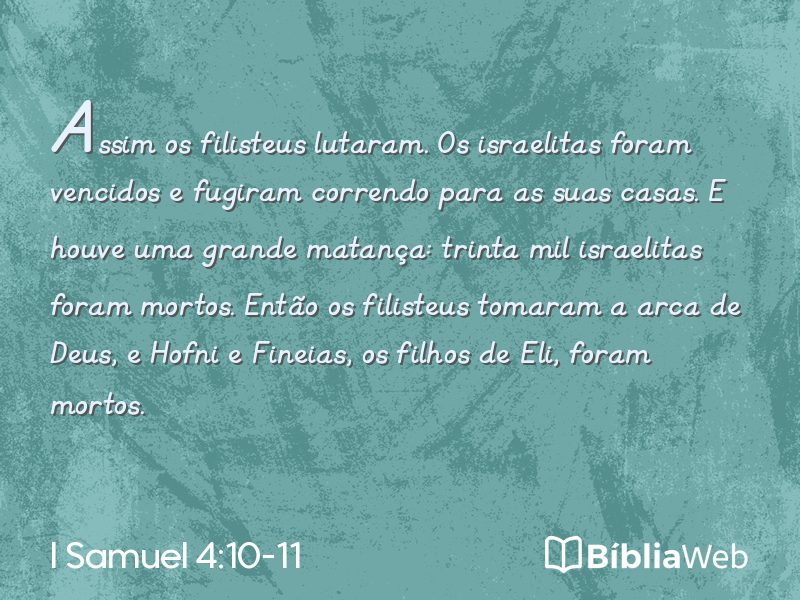 I Samuel 4:10-11 em imagem para compartilhar