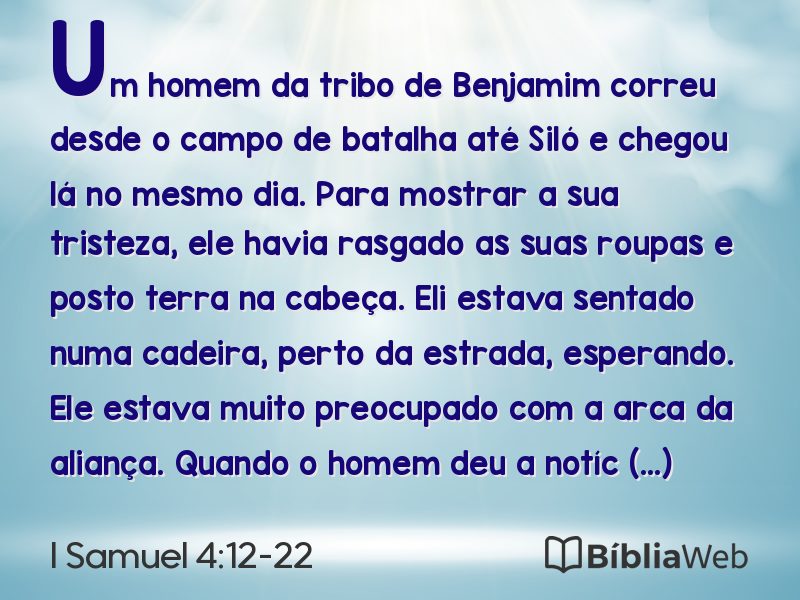 I Samuel 4:12-22 em imagem para compartilhar