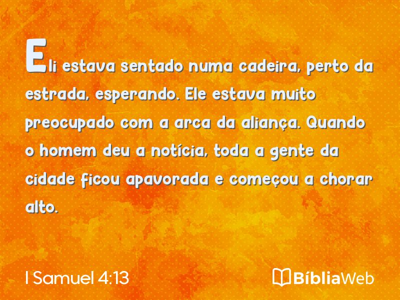 I Samuel 4:13 em imagem para compartilhar