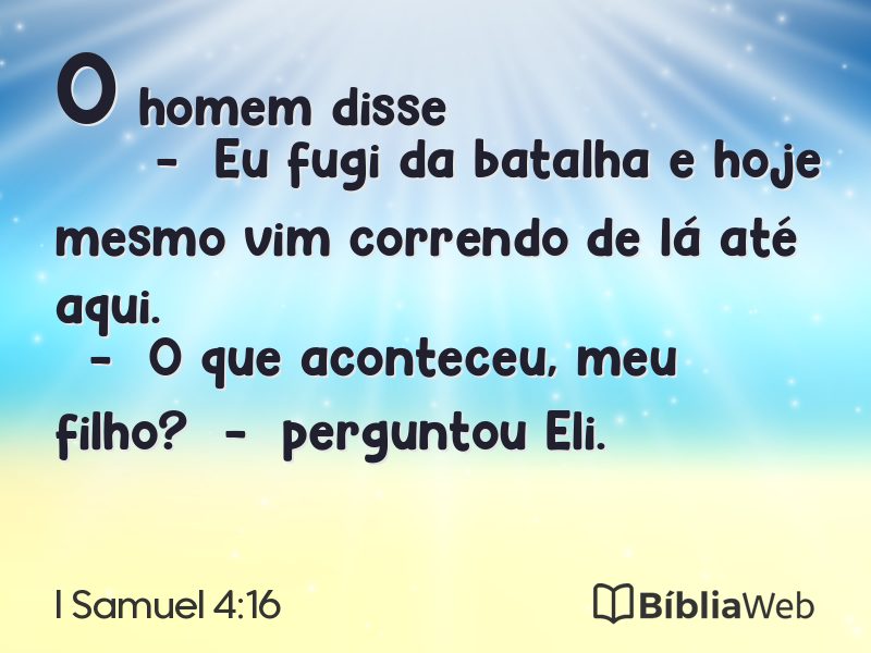 I Samuel 4:16 em imagem para compartilhar