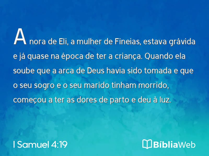 I Samuel 4:19 em imagem para compartilhar