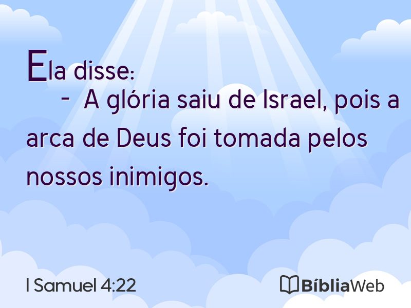 I Samuel 4:22 em imagem para compartilhar