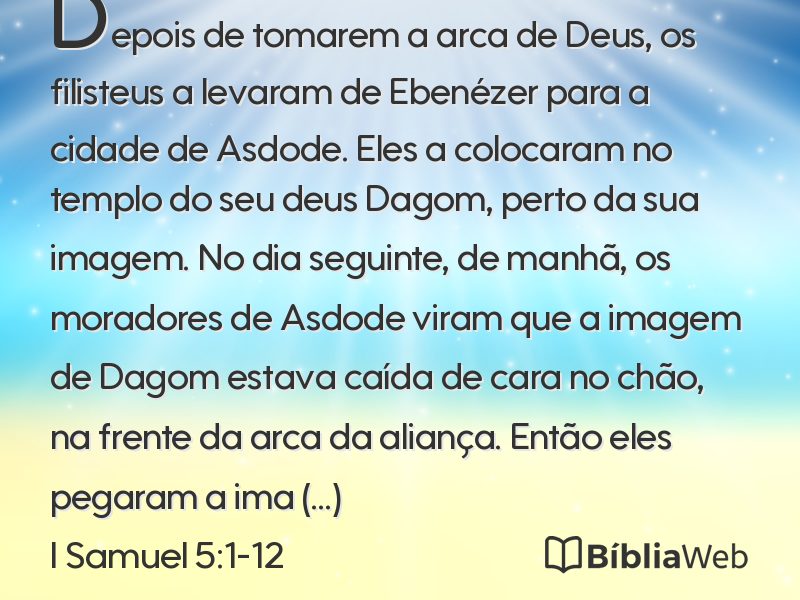 I Samuel 5:1-12 em imagem para compartilhar