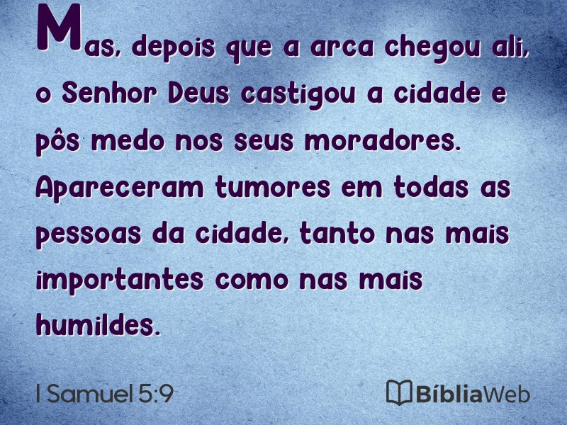 I Samuel 5:9 em imagem para compartilhar