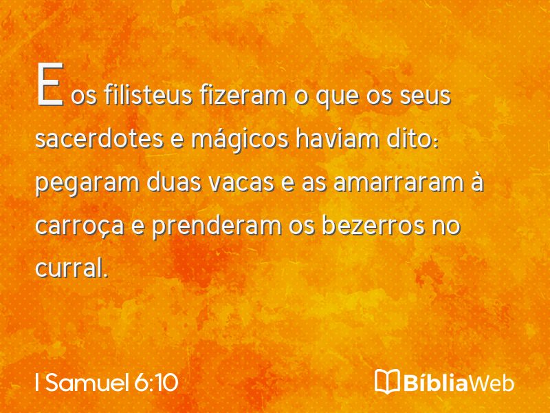 I Samuel 6:10 em imagem para compartilhar