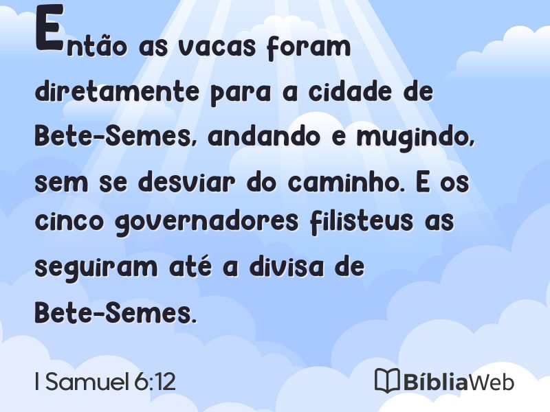 I Samuel 6:12 em imagem para compartilhar