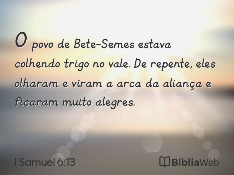 I Samuel 6:13 em imagem para compartilhar