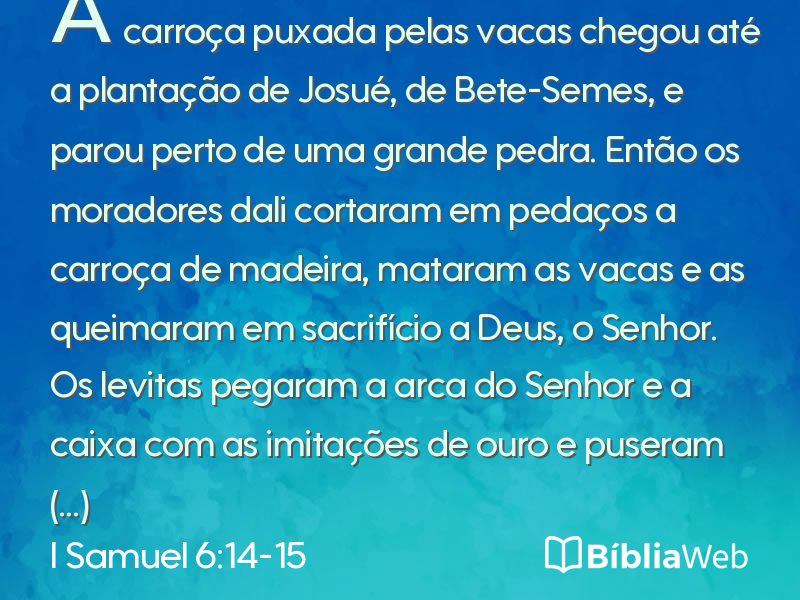 I Samuel 6:14-15 em imagem para compartilhar