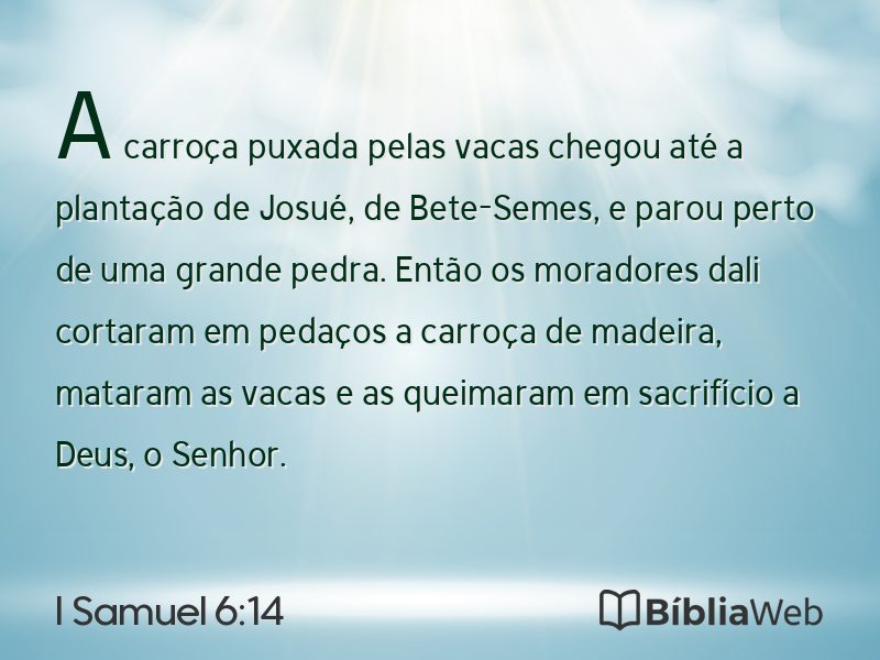 I Samuel 6:14 em imagem para compartilhar