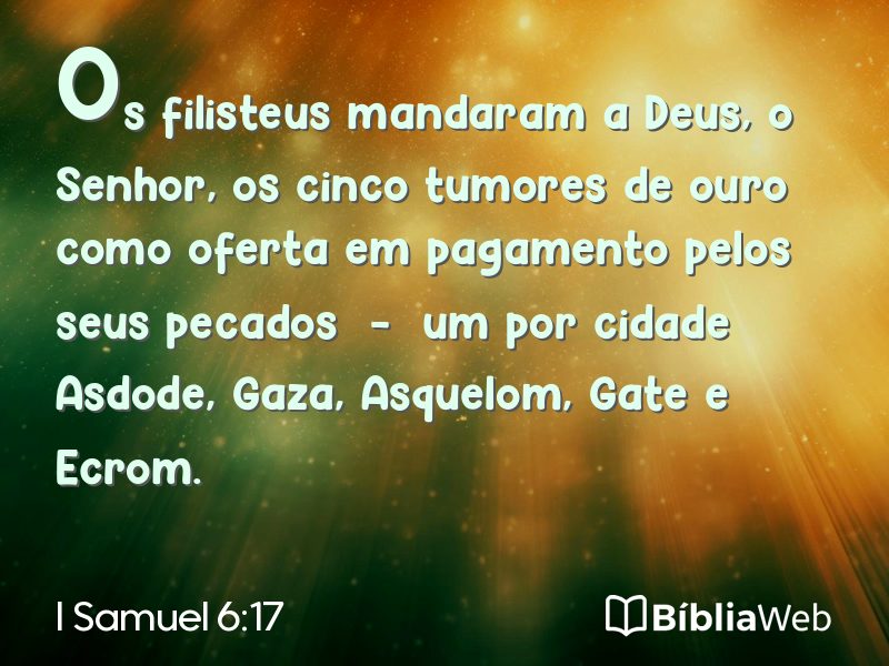 I Samuel 6:17 em imagem para compartilhar